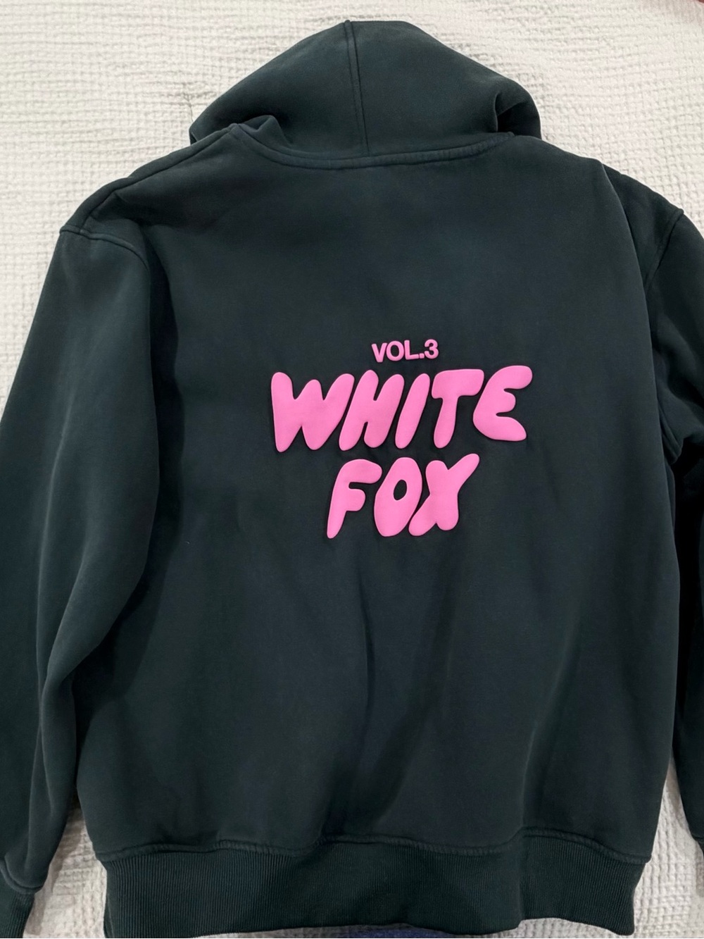 White Fox Boutique Pine Green Hoodie with Pink Logo - Picture 2 of 2